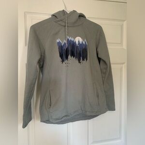 Columbia Sportswear Hoodie Gray Medium Forest Tree Graphic Pullover Sweatshirt